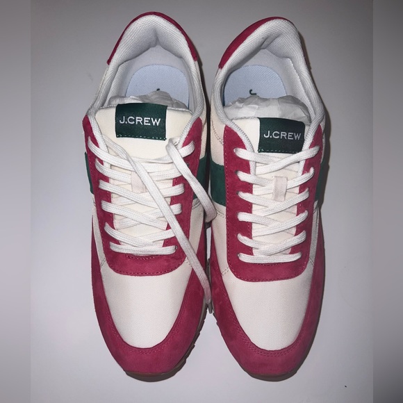 NWT Fuchsia and Kelly Green J.Crew joggers. Size 9.5. Wide foot friendly! - Picture 3 of 7